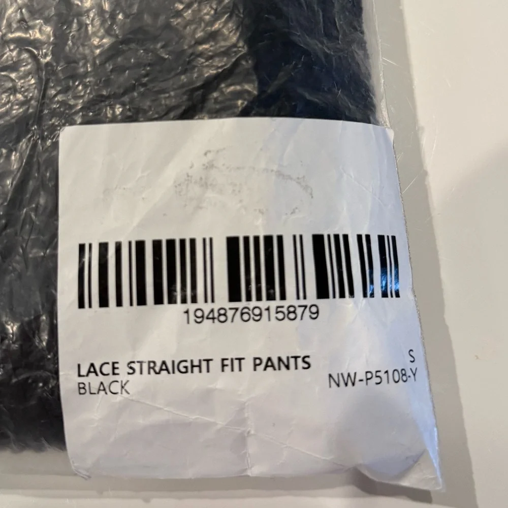 Naked Wardrobe🖤 Black Stretch Lace straight leg pants | small | NWT - Picture 14 of 15